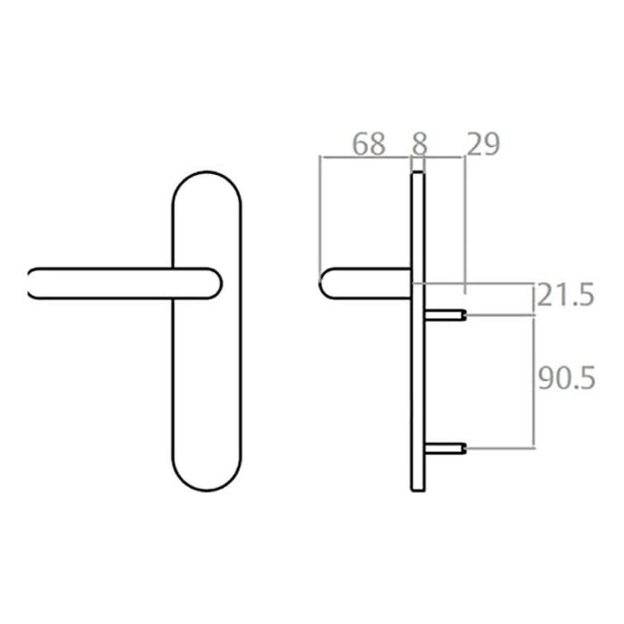 Manilla Ciega para Antipánico S1913EXIS16 INOX TESA