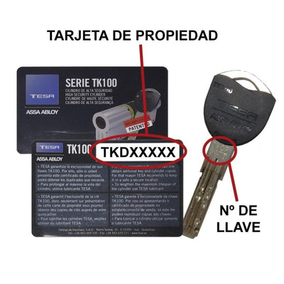 Copia de llave de Seguridad TESA TK100