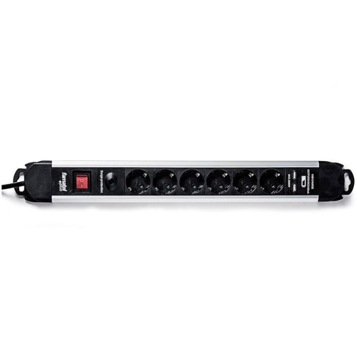 Regleta Base Múltiple 6 Tomas y 2 USB Interruptor y Cable 1,5mts FAMATEL