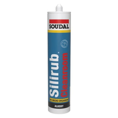 Silicona Silirub Cleanroom Blanco Cartucho 300 ml Soudal