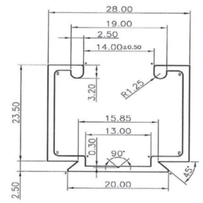 GUIA ALUMINIO NATURAL 60KG/3 MTS-22186