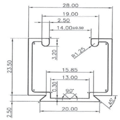 GUIA ALUMINIO NATURAL 60KG/2 MTS-22186