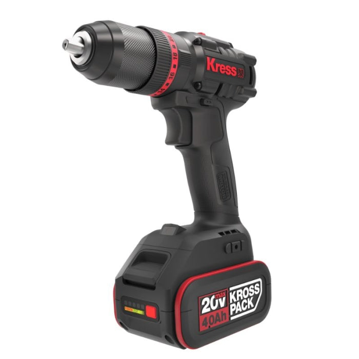Taladro Percutor Brushless 20V 2bat 4Ah 60Nm KUC30 KRESS