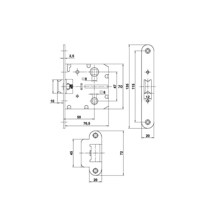 Picaporte Unificado 247/50 INOX