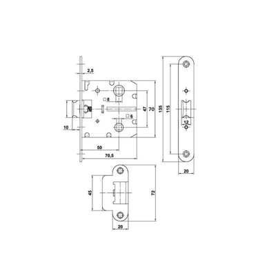 Picaporte Unificado 247/50 INOX