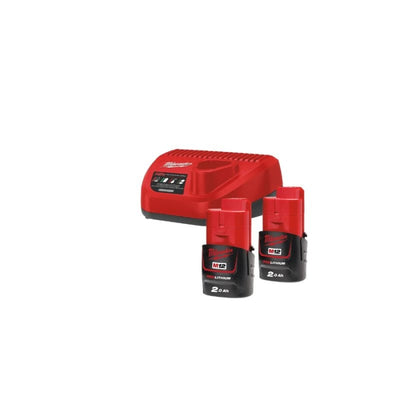 KIT 2 Baterias 2AH M12 + Cargador M12NRG-202 4933459209 MILWAUKEE