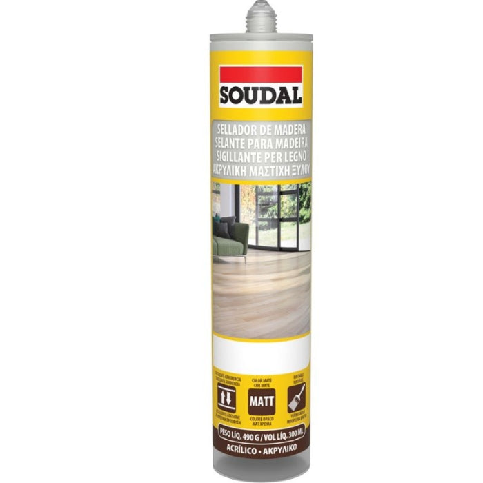 Sellador Madera Gris Claro Cartucho 300ML SOUDAL