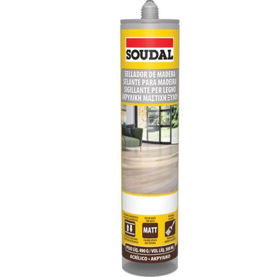 Sellador Madera Gris Oscuro Cartucho 300ML SOUDAL