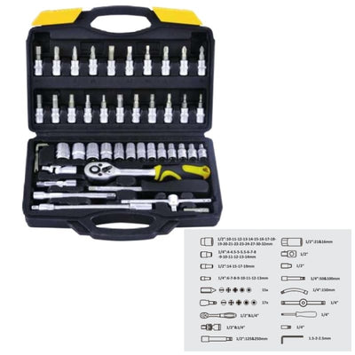 Juego 46pz Llaves De Vaso Carraca + Puntas FERROTECH N05-28071