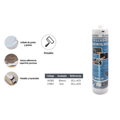 Masilla Sellador Acrilico 310ML BLANCO 26580 N05