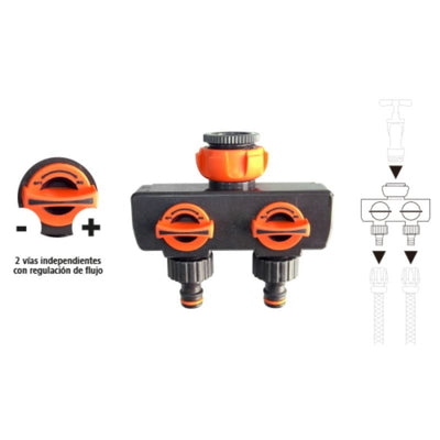 Adaptador De Grifo Riego 2 Vias 27292 FERROTECH