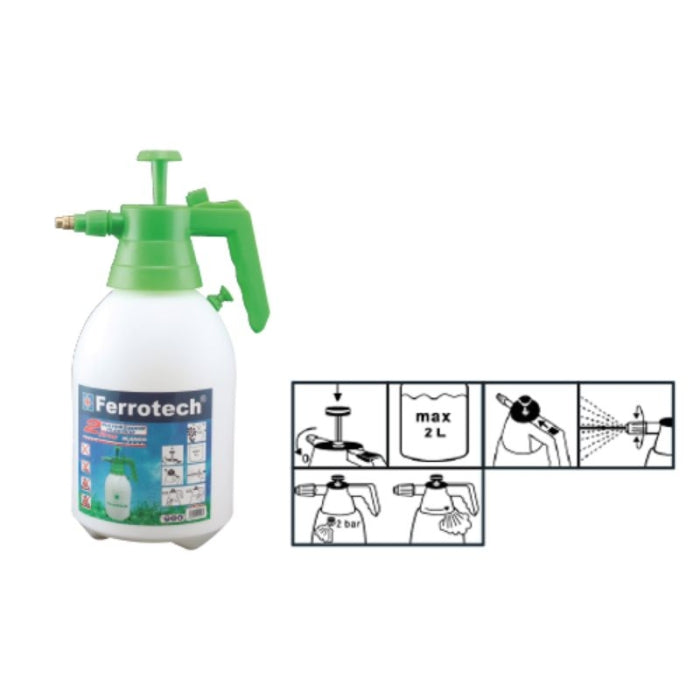 Pulverizador De Mano A Presión 2LT Blanco 25158 FERROTECH