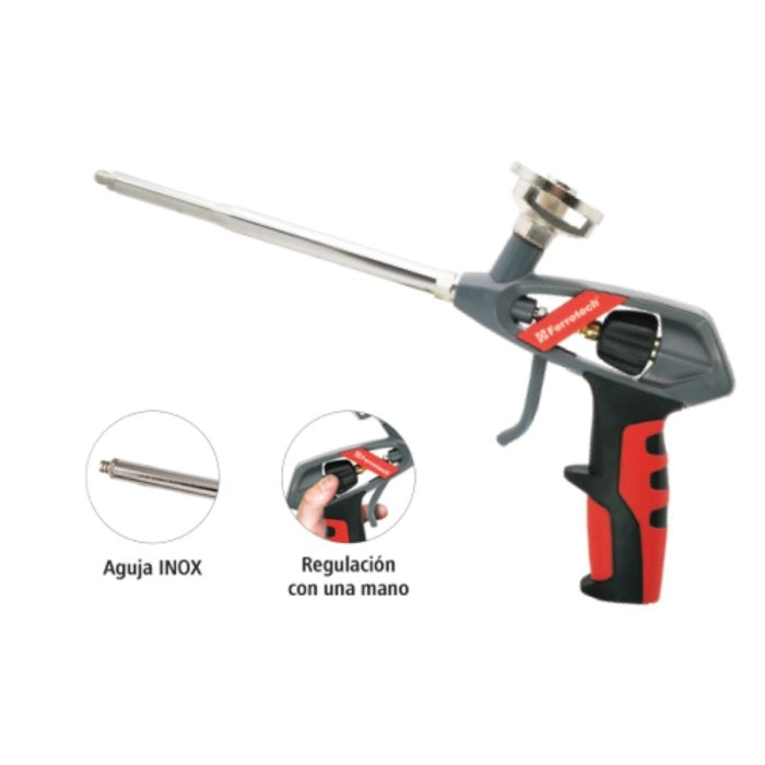 Pistola De Espuma Gris INOX PRO 27132 FERROTECH N05