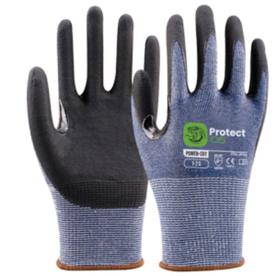Guante Power-Cut Nitrilo Corte Nivel A3 Negro-azul T9-L Protect05 28395 N05