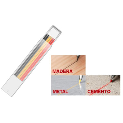 Set 6 Unidades De Minas P/Portaminas Madera-Metal-Cemento 28243 FERROTECH N05