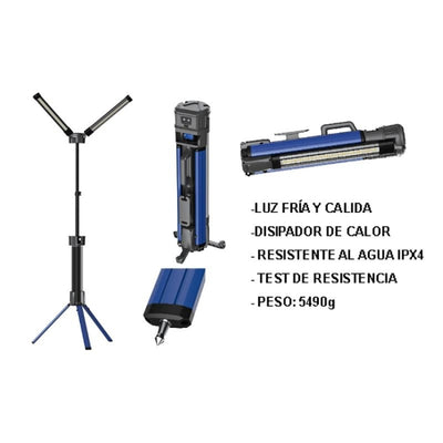 Foco Doble De Trabajo Con Trípode Y Batería Y 220V 10000Lm EXPLORER 43565