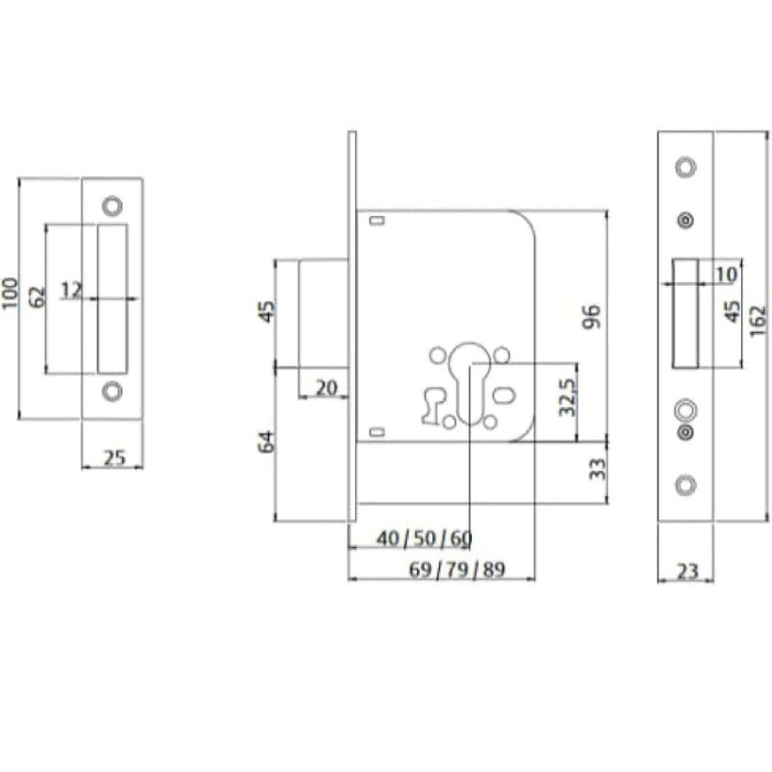 CERRADURA 2031/50/HL TESA SOLO PALETON