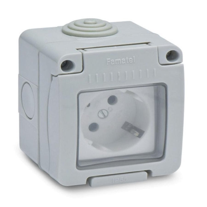 Base Enchufe TT Estanca 16A 250V IP55 FAMATEL