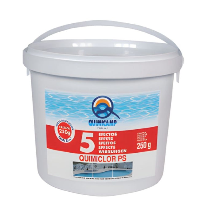 Quimiclor PS 5. Cloro 5 efectos 250g/5Kg. 201805 Quimicamp