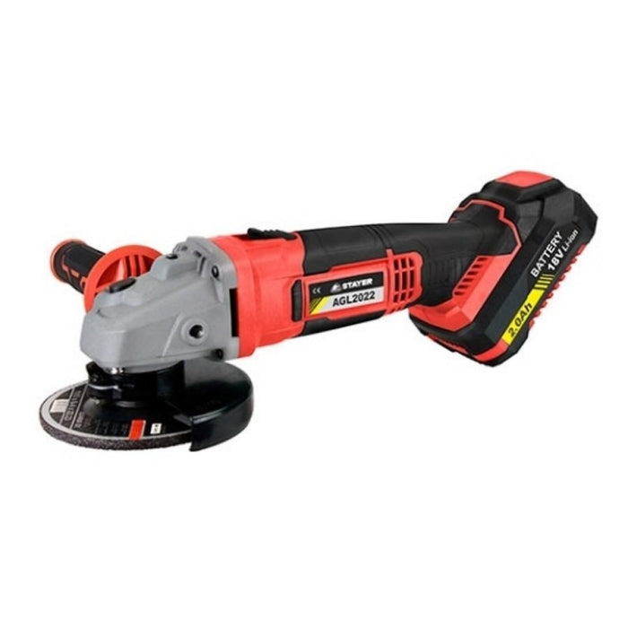 Amoladora Angular 115mm + 2 Baterías 2,0Ah + Cargador AGL 2022 STAYER