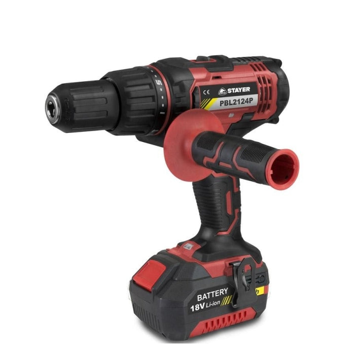 Taladro Atornillador/Percutor + 3 Baterías 2.0Ah + Cargador PBL 2122 P3K STAYER