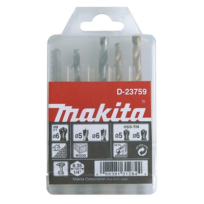 Makita Estuche De Brocas 1/4" Metal Madera Ladrillo