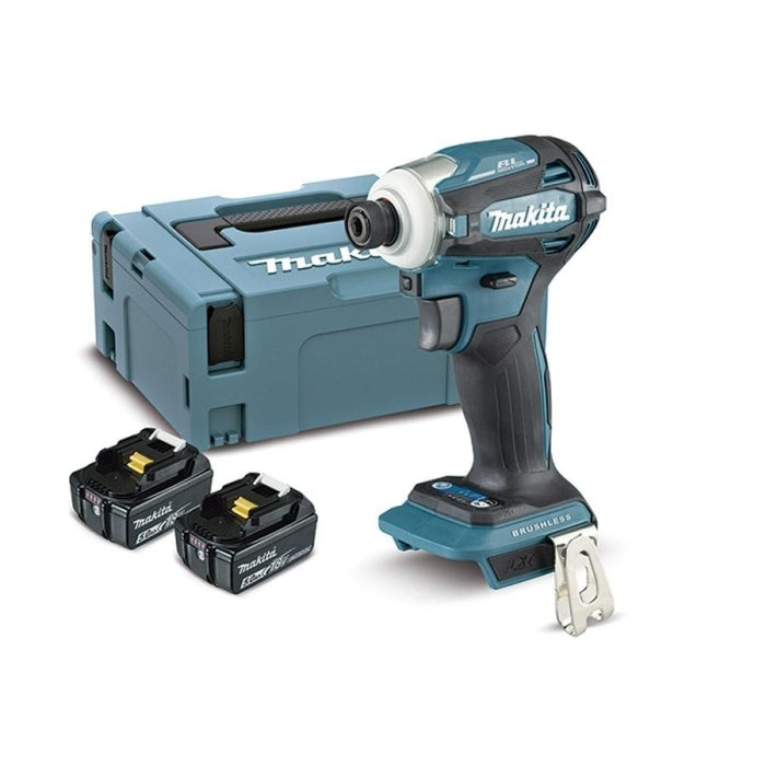 Atornillador de Impacto BL 18V 5,0Ah + 2 Baterías + Cargador + Makpac DTD172RTJ MAKITA