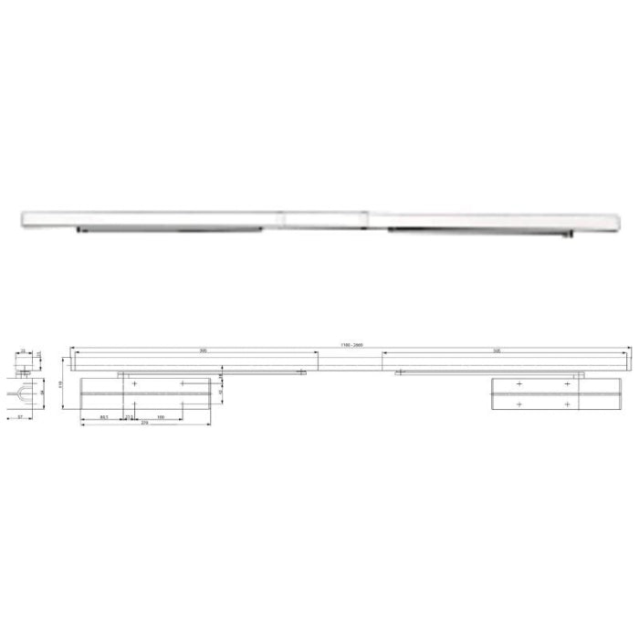Guía Deslizante Doble Cierrapuertas Blanco DC500/DC700----G464 TESA