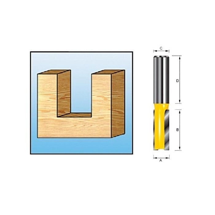 Fresa Recta de 2 Filos para Corte en Madera 24mm Mango 8 MAKITA