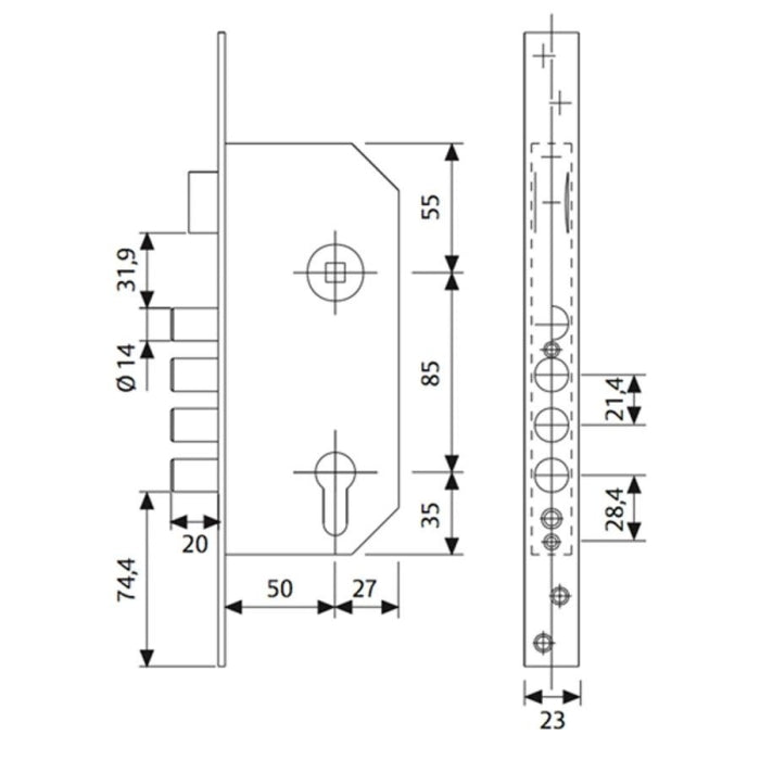 CERRADURA SEGURIDAD R100B/T60LT TESA