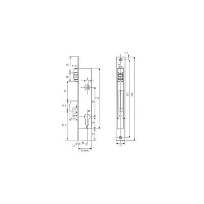 Cerradura Monopunto Palanca Basculante 4246 (SIN CILINDRO)TESA ASSA ABLOY