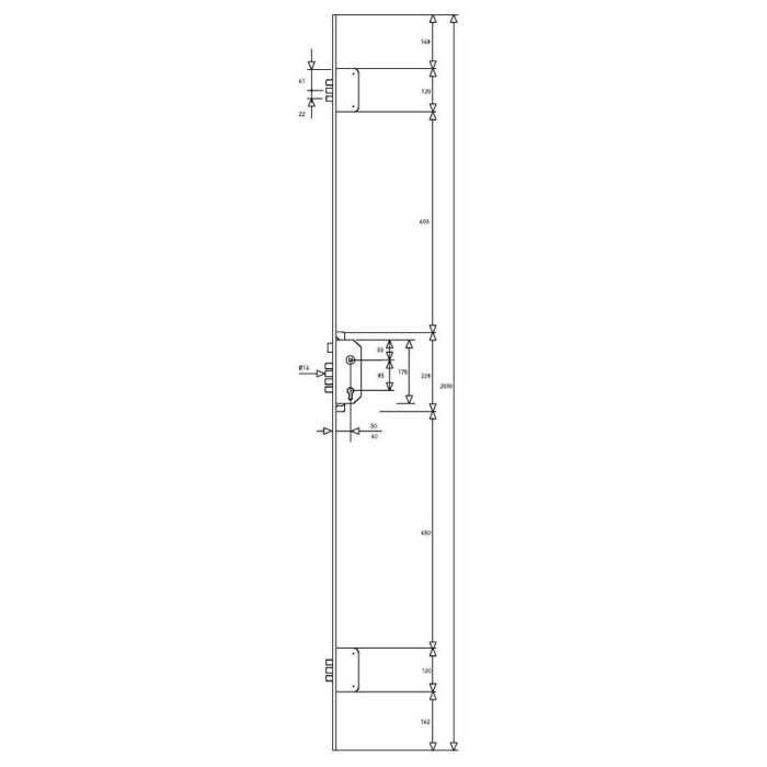 CERRADURA SEGURIDAD 3PTOS TLB3566LE LATON TESA