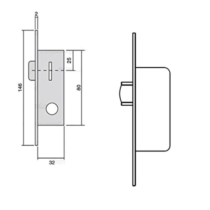 Cerradura para Perfiles Metálicos Solo Rodillo 2218/20/AI INOX TESA