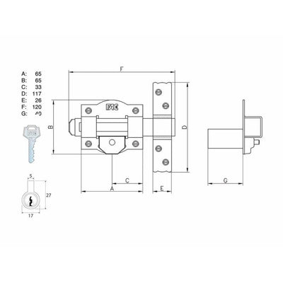 Cerrojo FAC 428R / 65 Plateado Bombillo 40mm.