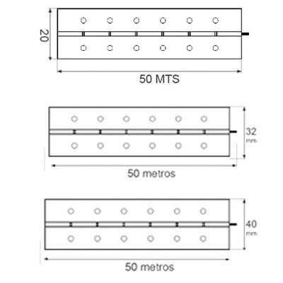 METRO BISAGRA PIANO NIQUEL 40MM