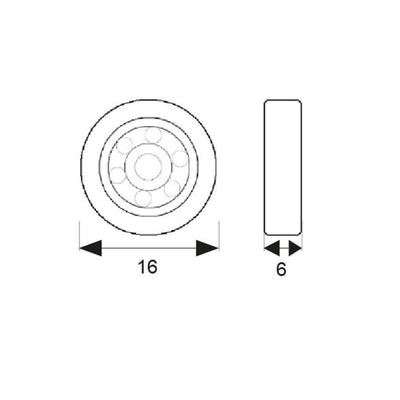 Rodamiento Mampara con Tornillo RD1 16mm 68221 MICEL