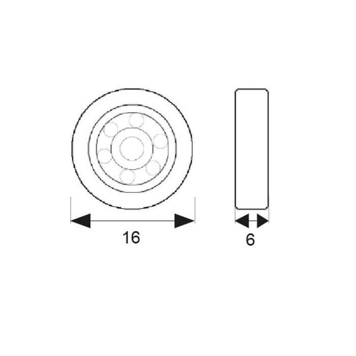 Rodamiento Mampara con Tornillo RD1 16mm 68221 MICEL