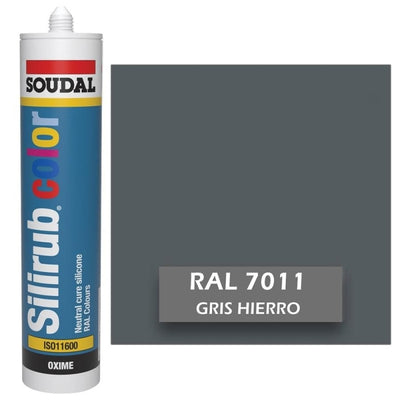 Silicona de Color Gris Hierro RAL 7011 Neutra SOUDAL