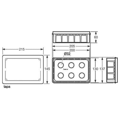 Caja Empotrar 200X130X60 FAMATEL