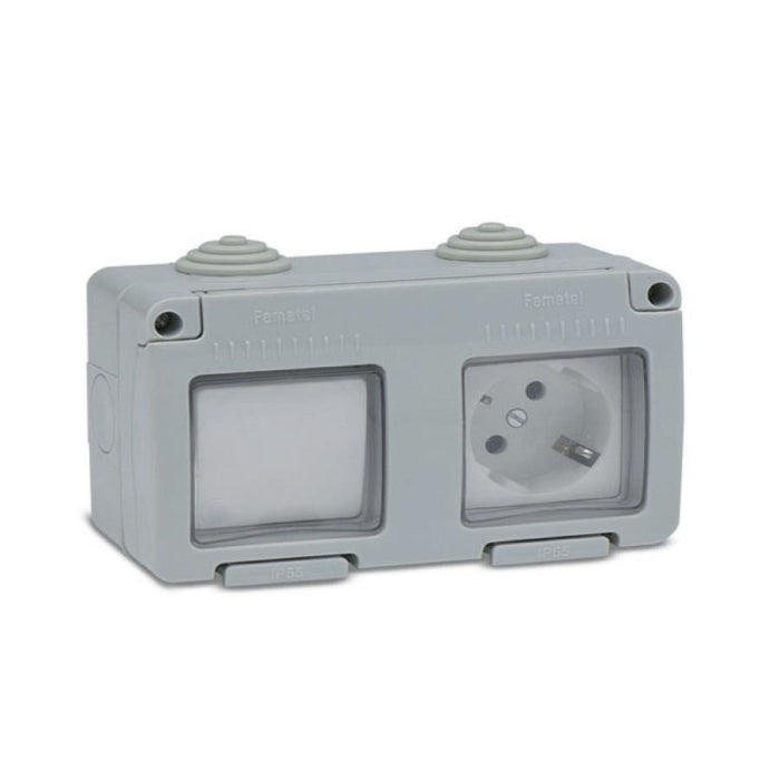 Conmutador + Base TT Estanco 16A 250V IP55 FAMATEL