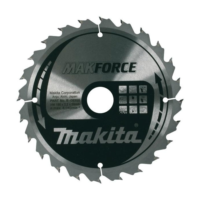 Discos MakForce Sierras Circulares Corte Madera 160mm/40z MAKITA