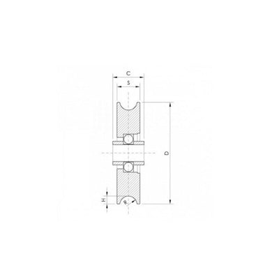 Rueda para Puerta Corredera D120 Canto Redondo M16 RUANDI
