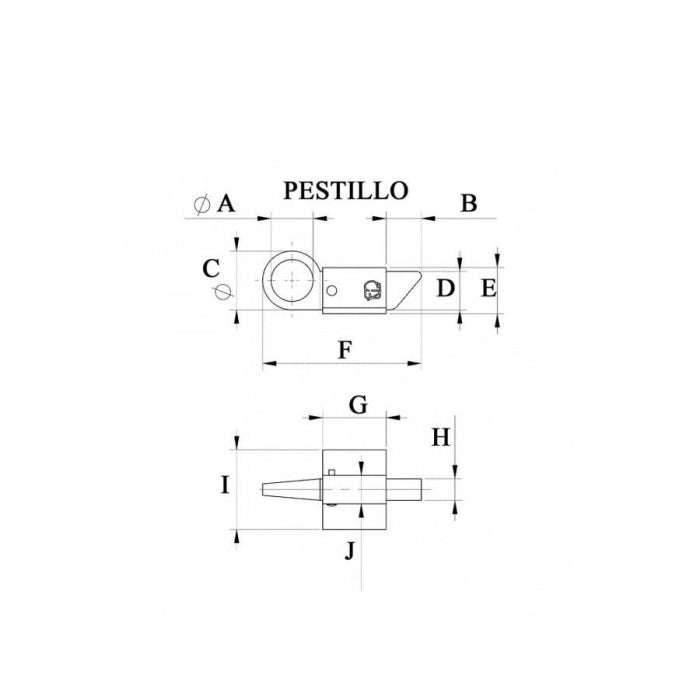 Pestillo de Acero Superior para Puertas F-114 Tamaño Mediano ROANDI
