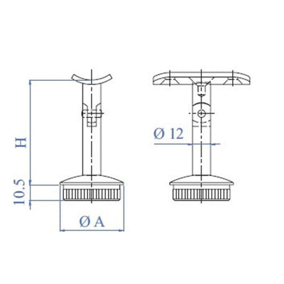Soporte Pasamanos Regulable Tubo 42.4mm. E030/S IAM Design