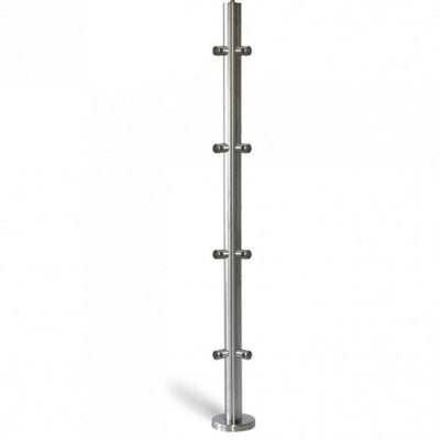 Poste 1000mmX42,4 + 5+5 Soportes Barra Redonda 90º 12mm. EM242120590 IAM Design