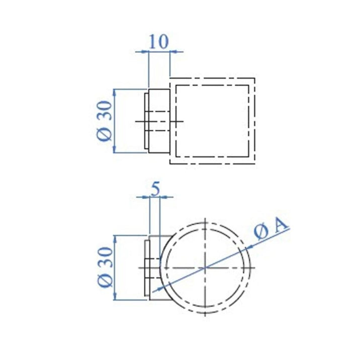 Adaptador Soporte Circular 42,4mm Acero E00842 IAM Design