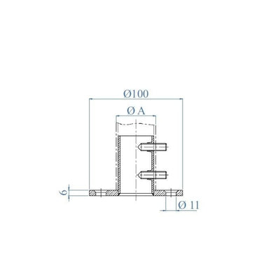 Base Anclaje Tubo Acero 42,4 mm. E0213 IAM Design