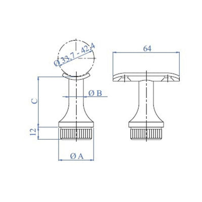 Soporte Pasamanos Tubo 42,4mm. E0102 IAM Design