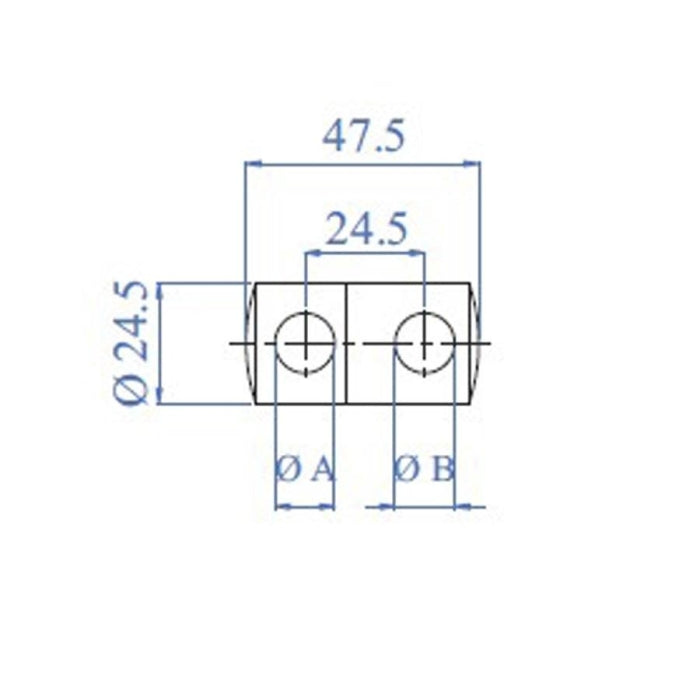 Soporte Tubo Varilla 12mm Doble Agujero E006966 IAM Design