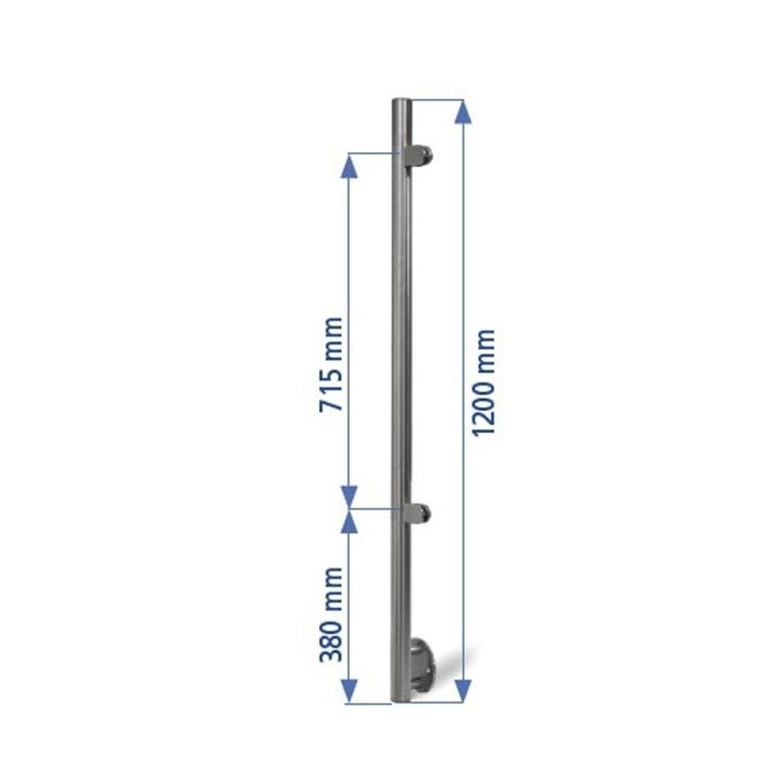 Poste 1200X42,4 + 2 Pinzas Vidrio Mano Derecha ED24202PDX IAM Design